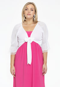 Shrug with lace VOILE - white - #1
