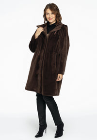 Coat faux fur - brown - #2
