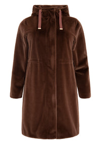 Coat faux fur - brown - #3