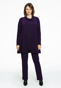 Cardigan wide bottom LUREX - purple - #1