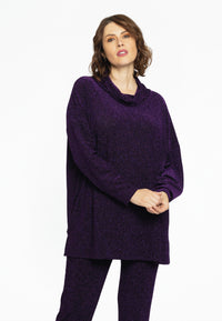 Pullover turtle neck LUREX - purple - #1