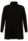 Pullover high neck RIB - black