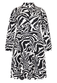 Blouse-dress puff sleeve ZEBRA - black - #3