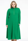 Pullover-dress zipped collar RIB - green - #1