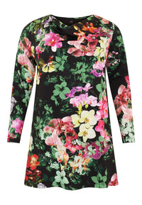 Tunic wide bottom waterfall ORCHIDEE - black - #4