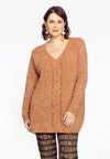 Pullover mit Zopfdetail LurexPullover cable lurex - pink - #1