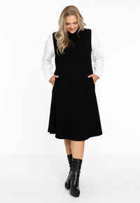 Dress A-line sleeveless DIAGONAL - black - #5