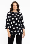 Shirt A-line Turtle neck DAISY - black - #1