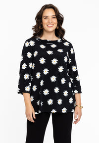 Shirt A-line Turtle neck DAISY - black - #1