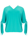 Bluse V-Ausschnitt mit Schleifen DOLCEBlouse V-neck bows DOLCE - turquoise - #4