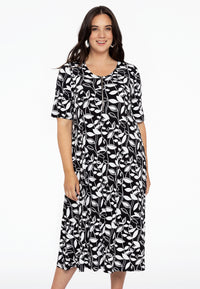 Dress front zipper LEAVES - black - #1