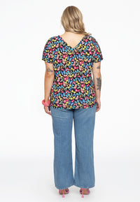 Shirt mit doppeltem V-Ausschnitt BUTTERFLYShirt double V-neck BUTTERFLY - black - #3