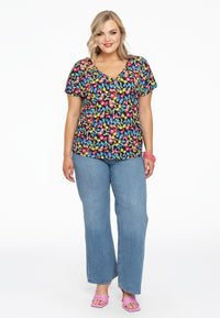 Shirt mit doppeltem V-Ausschnitt BUTTERFLYShirt double V-neck BUTTERFLY - black - #2