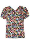 Shirt mit doppeltem V-Ausschnitt BUTTERFLYShirt double V-neck BUTTERFLY - black - #4
