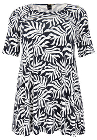 Tunic wide bottom SEA LEAF - black - #4