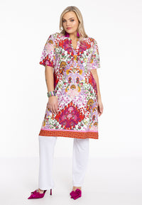 Tunic Grandad collar ROCCO - red - #2