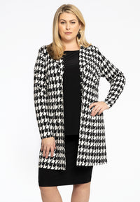 Blazer Long PIED DE POULE - black - #1