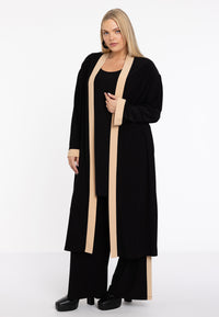 Strickjacke mit kontrastierenden Linien DOLCECardigan Long Contrast Lines DOLCE - black - #2