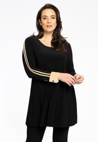 Tunic Wide Bottom Contrast Lines DOLCE - black - #1