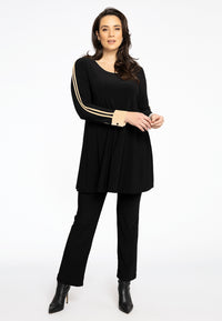 Tunic Wide Bottom Contrast Lines DOLCE - black - #2