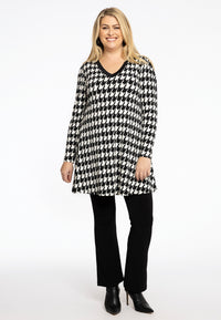 Tunika mit V-Ausschnitt PIED DE POULETunic V-neck PIED DE POULE - black - #2