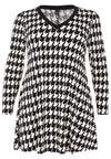 Tunika mit V-Ausschnitt PIED DE POULETunic V-neck PIED DE POULE - black - #4