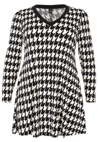 Tunika mit V-Ausschnitt PIED DE POULETunic V-neck PIED DE POULE - black - #4