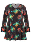 Tunic Wide Bottom Frill Cuff MEDUSA - black - #4