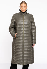 Puff Coat Horizontal Lines - green - #1