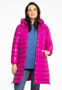 Kurzer Puffermantel mit KapuzePuff Coat Hooded Short - pink - #1