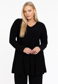 Tunika mit V-Ausschnitt und Falten DOLCETunic V-neck pleat DOLCE - black - #1