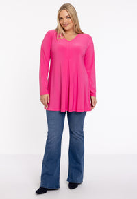 Tunika mit V-Ausschnitt und Falten DOLCETunic V-neck pleat DOLCE - pink - #2