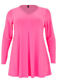 Tunika mit V-Ausschnitt und Falten DOLCETunic V-neck pleat DOLCE - pink - #4
