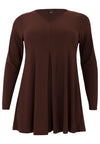 Tunika mit V-Ausschnitt und Falten DOLCETunic V-neck pleat DOLCE - brown - #4