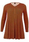 Tunika mit V-Ausschnitt und Falten KARINATunic V-neck pleat KARINA - orange - #4
