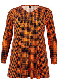 Tunika mit V-Ausschnitt und Falten KARINATunic V-neck pleat KARINA - orange - #4