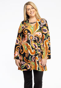 Tunic wide bottom chain PAISLEY - black - #1
