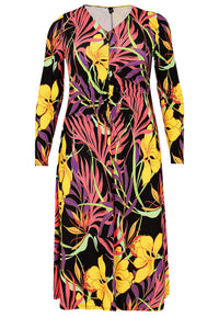 Dress long gather AURA - black - #4