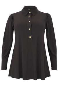 Blouse flare puff sleeve DOLCE - black - #1