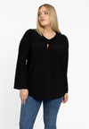 Tunika mit V-Ausschnitt-Öffnung DOLCETunic V-neck opening DOLCE - black - #1