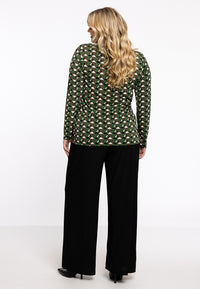 Shirt cross-over GEOMETRIC - green - #3
