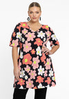 Tunic wide bottom HIBISCUS - black - #1