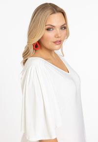 Tunika flare mit plissierten Ärmeln DOLCETunic flare pleated sleeve DOLCE - ecru - #4