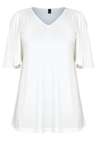 Tunika flare mit plissierten Ärmeln DOLCETunic flare pleated sleeve DOLCE - ecru - #3