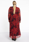 Dress ruffled ROSANNA - red - #3
