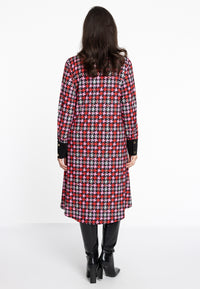 Kleid mit Schleife PIED DE POULEDress bow PIED DE POULE - red - #3