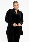 Tunic wide bottom VELOURS - black - #1