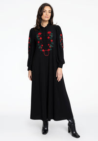 Dress long embroidered DOLCE - black - #2