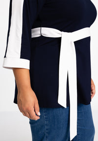 Langarmshirt A-linie Gürtel VITATunic A-line belted VITA - blue - #6