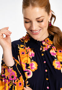 Kleid mit gesmokten Details GARLANDDress smock GARLAND - blue - #4